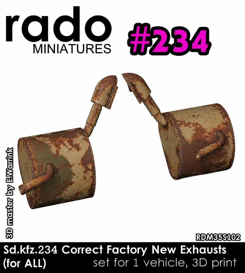 Rado Miniatures 35S102 výfuky 1/35 Sd.Kfz.234 pár