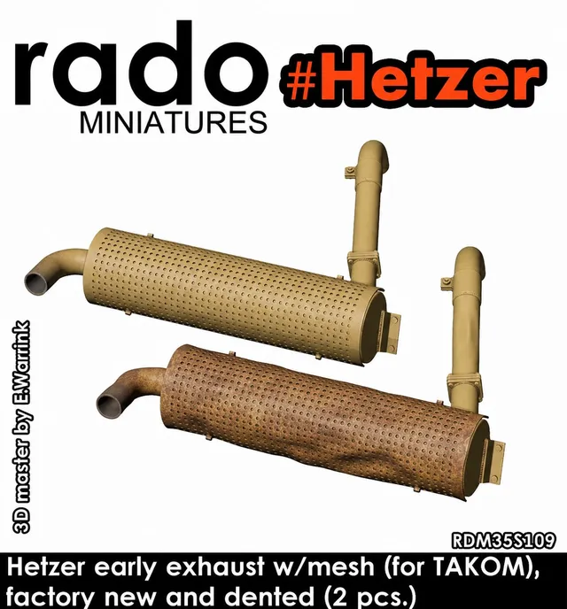 Rado Miniatures 35S109 výfuk Hetzer s mřížkou 1/35
