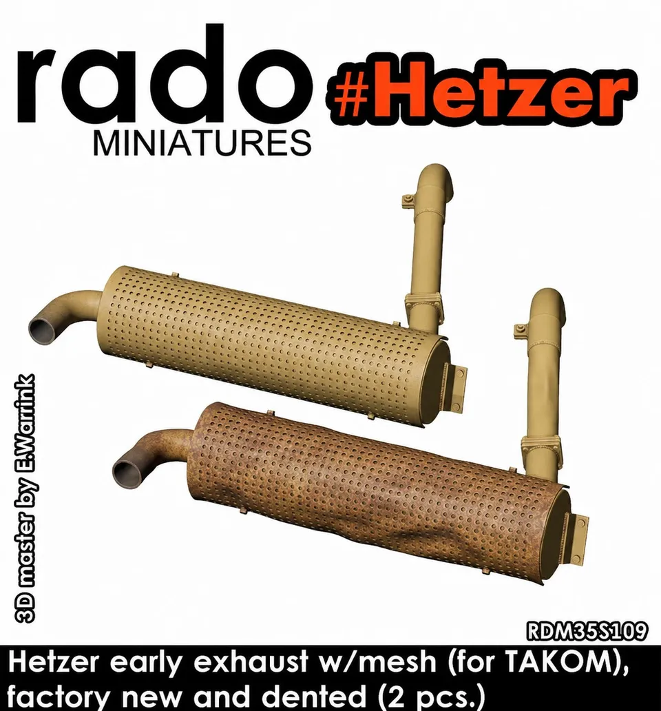 Rado Miniatures 35S109 výfuk Hetzer s mřížkou 1/35