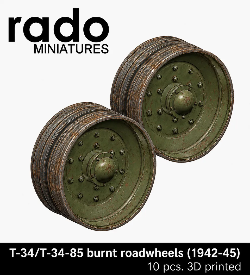 Rado Miniatures RDM35S34 spálená kola T-34 1/35 10 ks