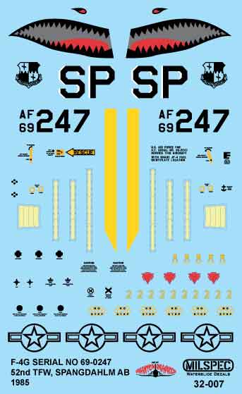 CAM Decals Milspec MS 32-007 obtisky 1/32 Spangdahlem