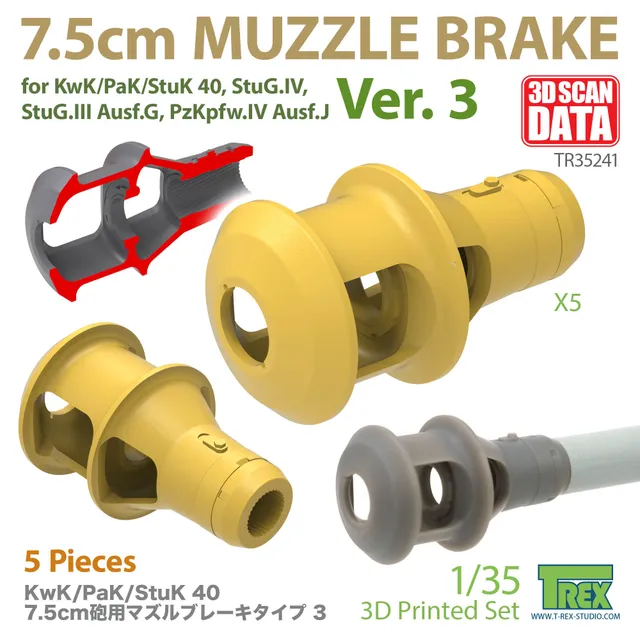 T-Rex Studio TR35241 úsťová brzda KwK 40 1/35 Ver.3