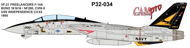 CAM Decals Cam Pro P32-034 obtisky 1/32 F-14A Tomcat VF-21