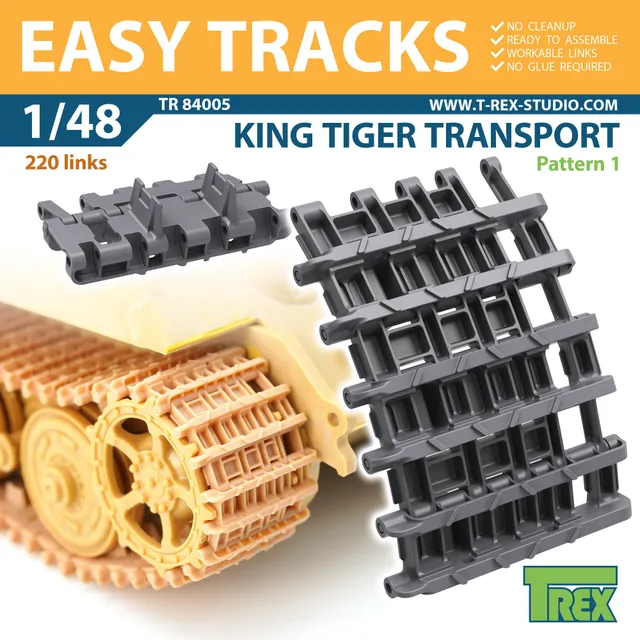 T-Rex Studio TR84005 pásy King Tiger 1/48 transportní vzor 1