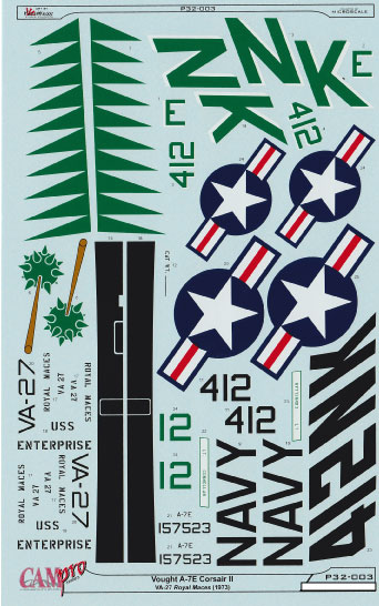 CAM Decals CAM Pro P32-003 obtisky 1/32 A-7E Corsair II VA-27