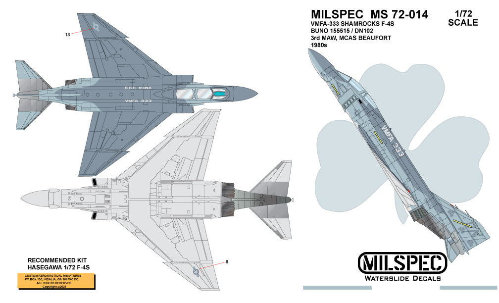 CAM Decals Milspec MS 72-014 obtisky 1/72 F-4S Phantom