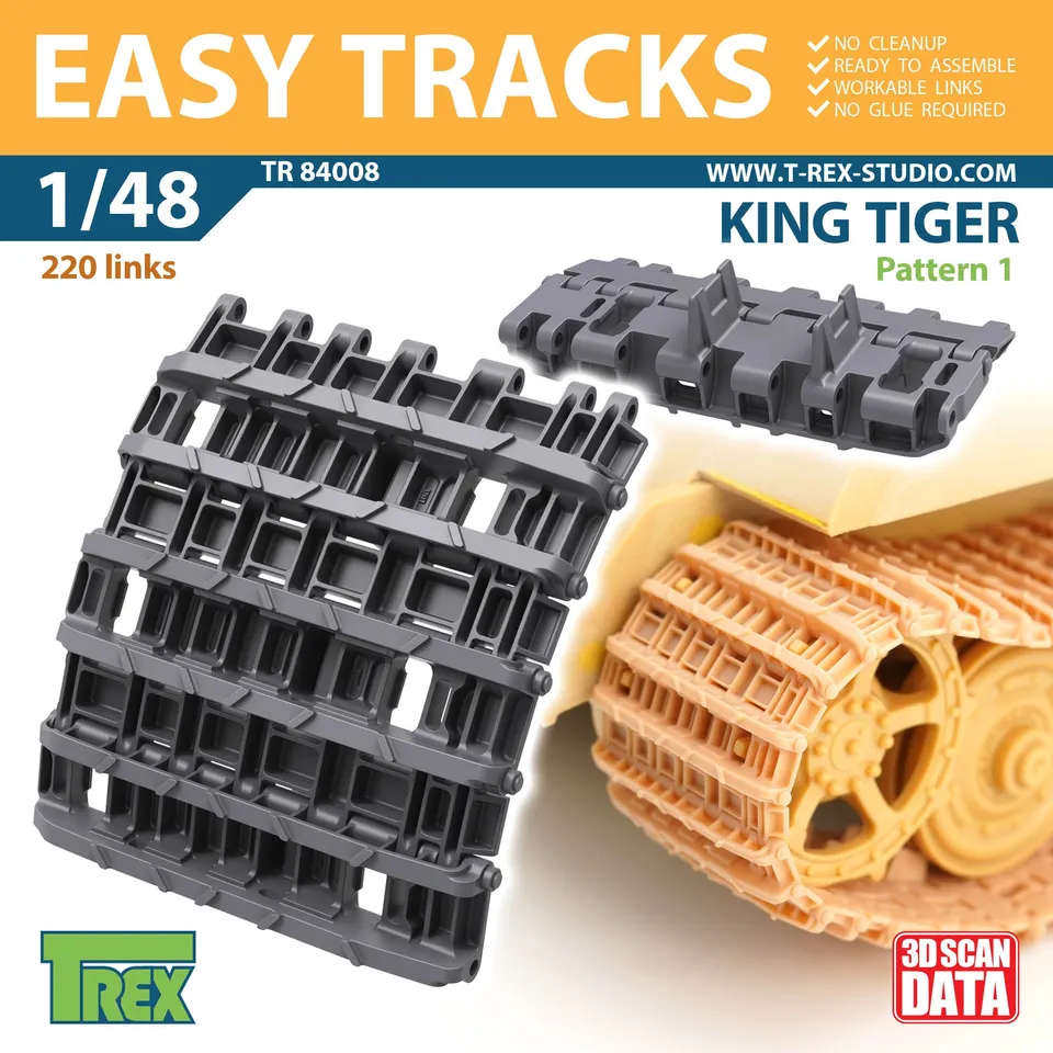 T-Rex Studio TR84008 pásy King Tiger 1/48 3D doplněk