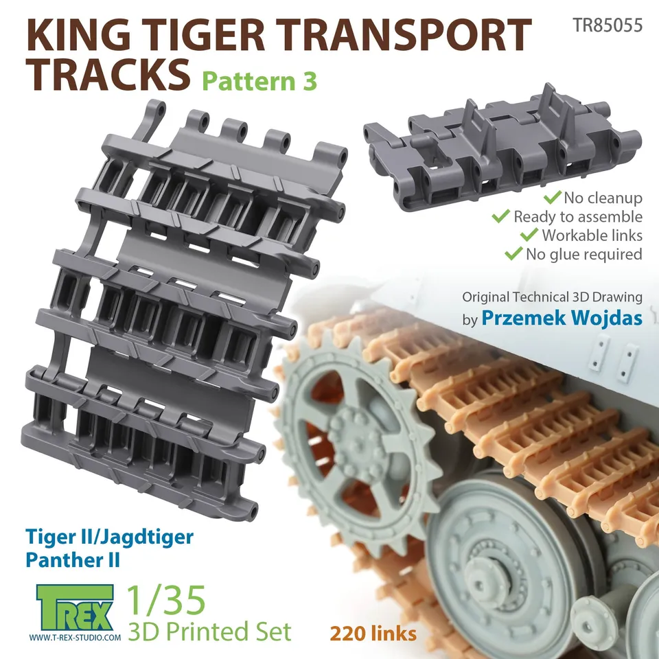 T-Rex Studio King Tiger Transport Pattern 3 pásy 1/35