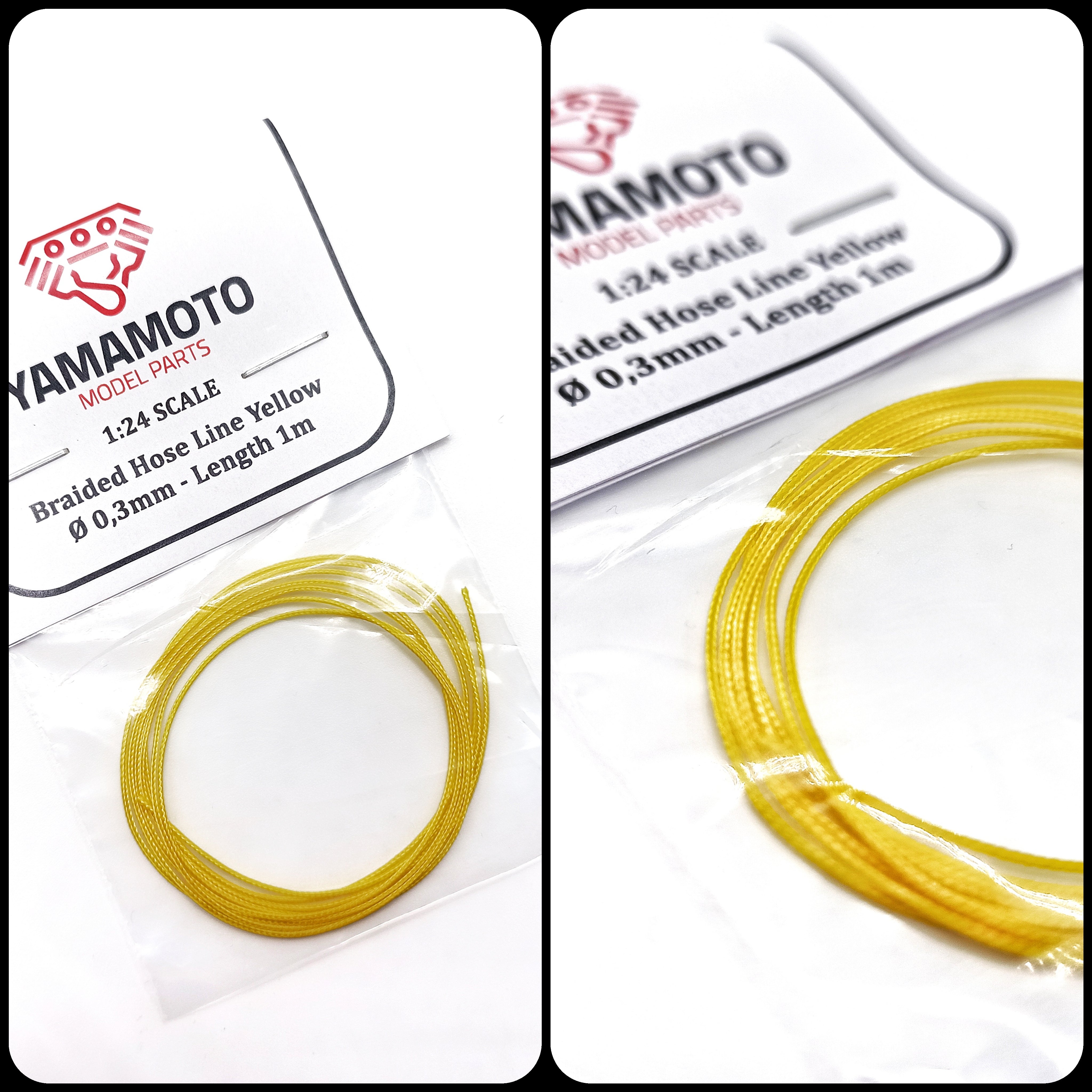 Yamamoto Model Parts Braided Hose Line hadička žlutá 0,3 mm 1 m