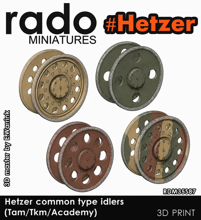 Rado Miniatures RDM35S87 napínací kola Hetzer 1/35 8 ks