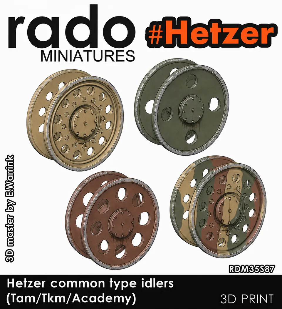 Rado Miniatures RDM35S87 napínací kola Hetzer 1/35 8 ks