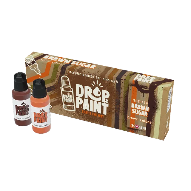 Scale75 Drop Paint Sugar Brown sada barev airbrush hnědá