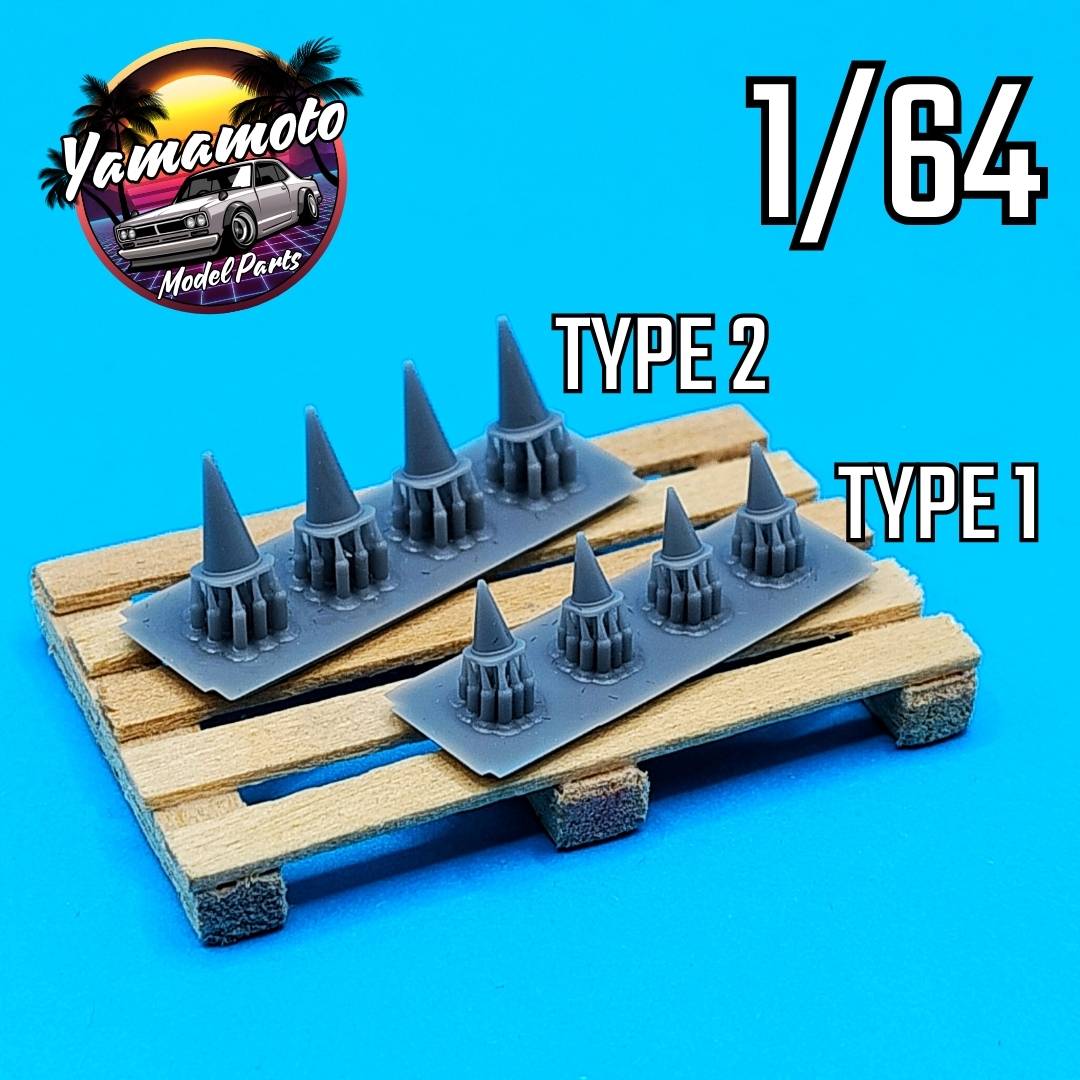 Yamamoto Road Cones Type 2 1/64 dopravní kužely 3D tisk