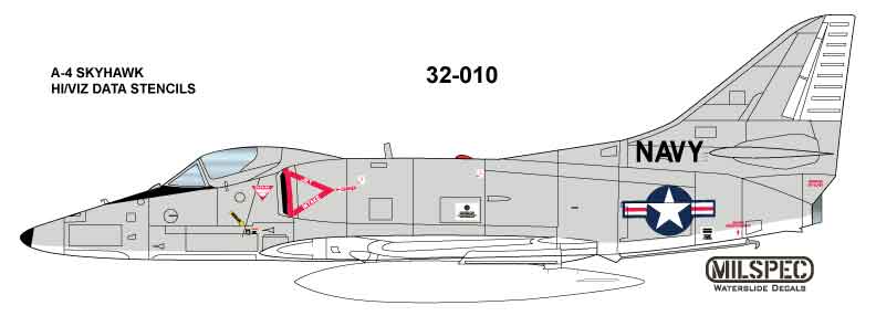 CAM Decals MILSPEC MS 32-010 obtisky 1/32 Skyhawk
