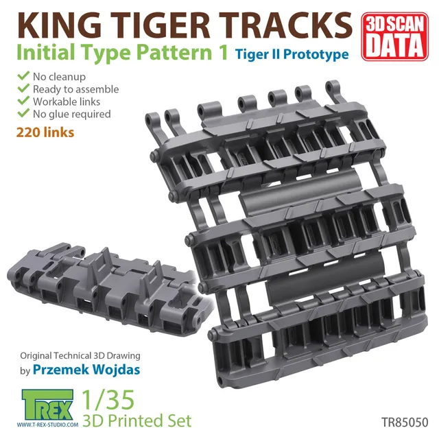 T-Rex Studio King Tiger Initial Pattern 1 pásy 1/35
