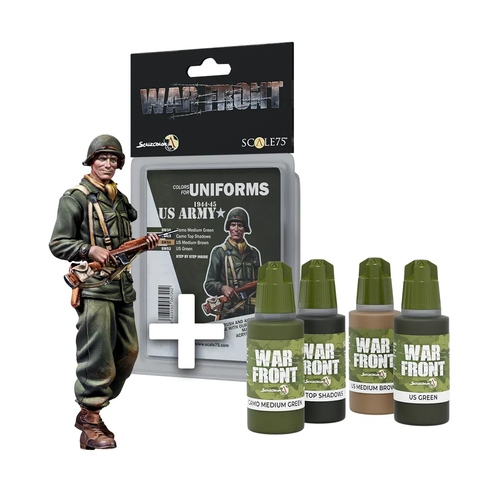 Scale75 Warfront US Army sada barev + figurka 1/35