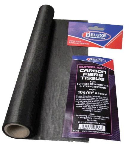 Deluxe Materials Carbon Fibre Tissue BD62 karbonová tkanina 10 g/m2