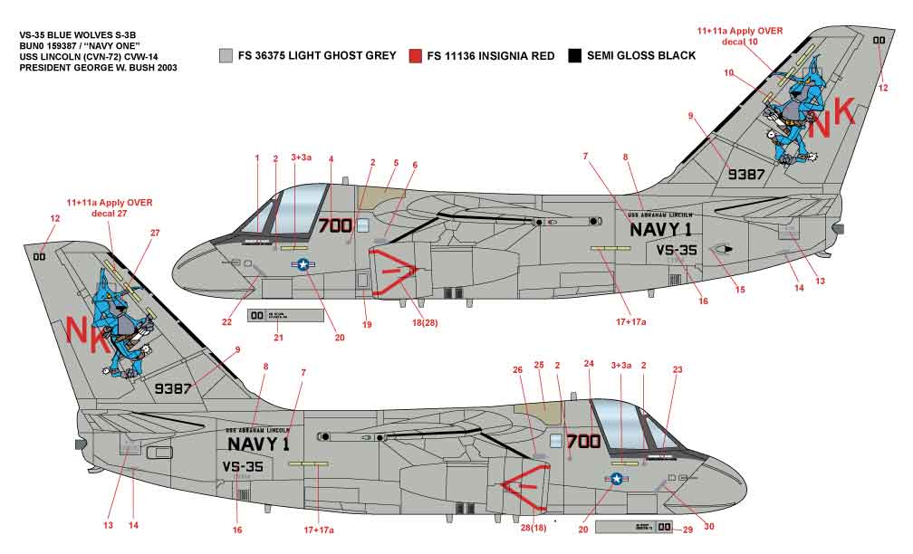 CAM Decals MILSPEC MS 72-015 obtisky 1/72 S-3B Viking VS-35