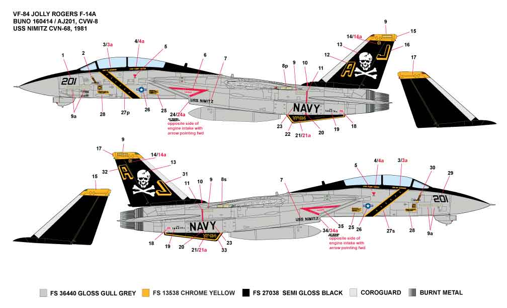 CAM Decals Milspec MS 48-057 obtisky 1/48 Jolly Rogers