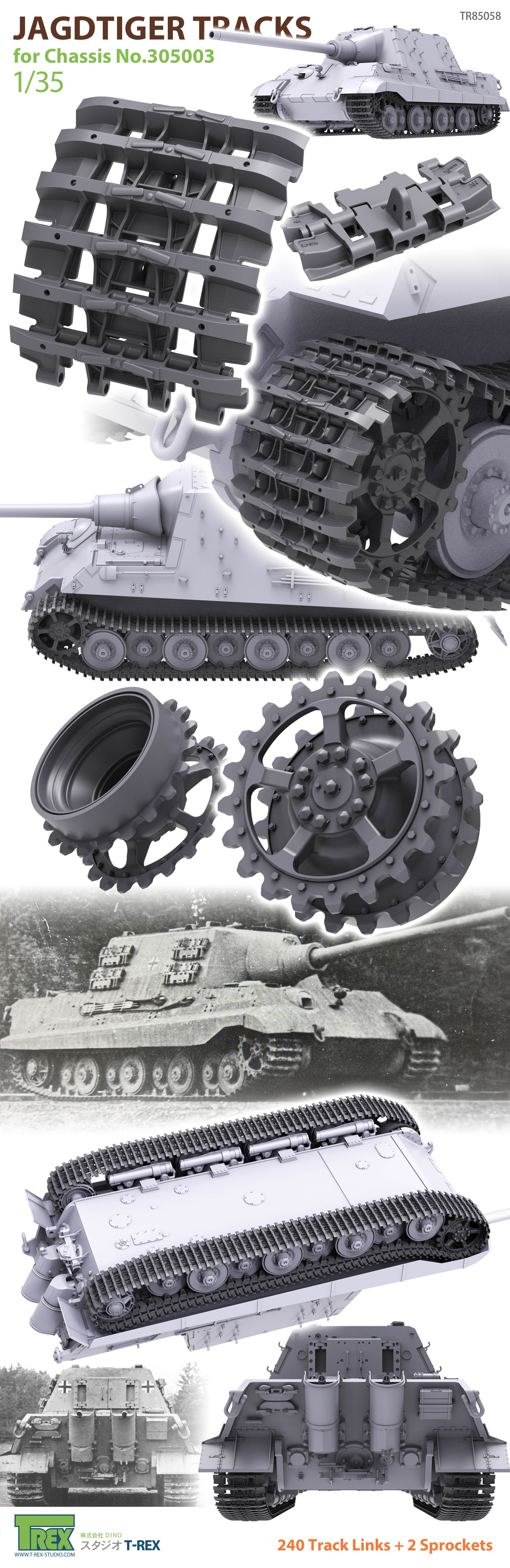 T-Rex Studio pásy 1/35 Jagdtiger pro vanu 305003 s koly