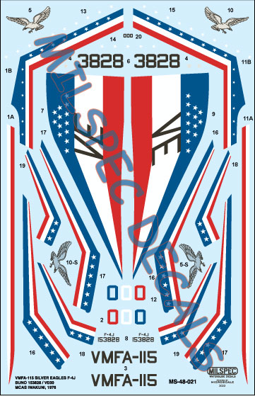 CAM Decals Milspec MS 48-021 obtisky 1/48 Bicentennial