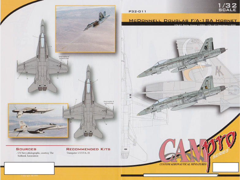 CAM Decals CAM PRO P32-011 obtisky 1/32 F/A-18A Hornet VFA-27