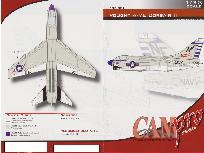 CAM PRO P32-001 obtisky 1/32 A-7E VA-93