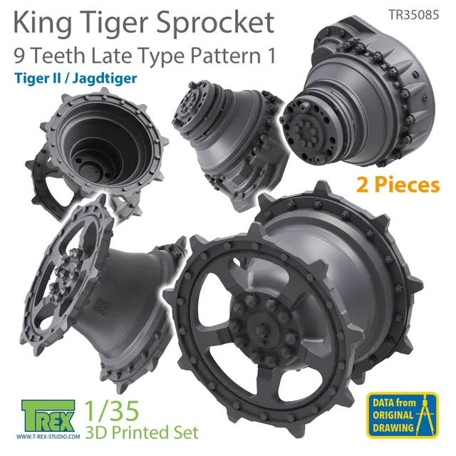 T-Rex Studio TR35085 KingTiger hnací kola 1/35 2 ks pozdní