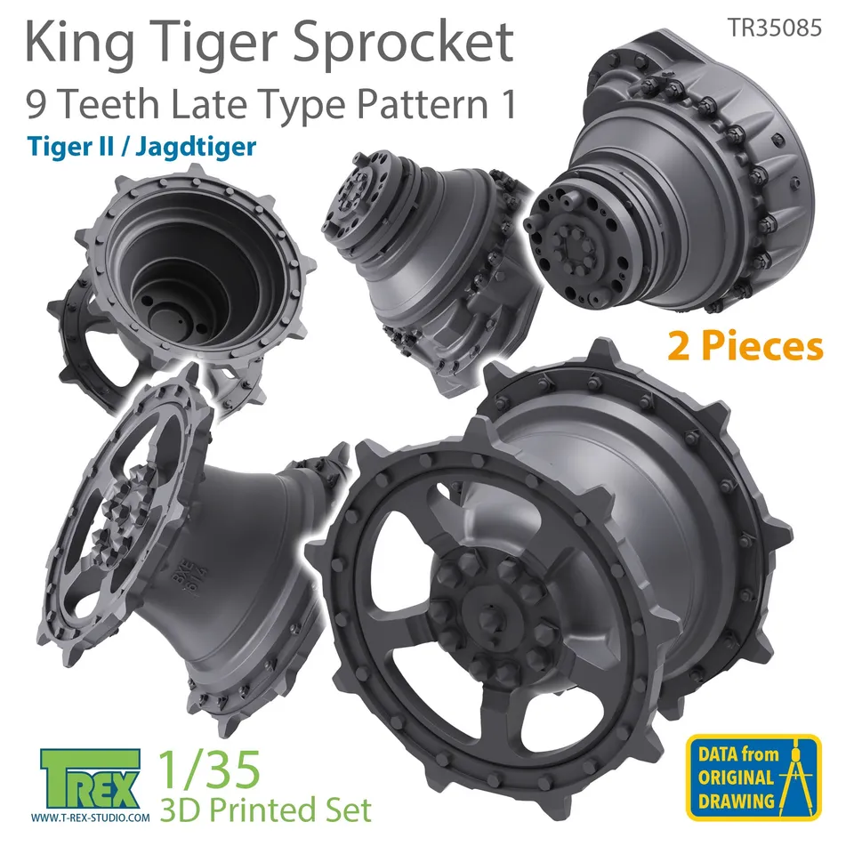 T-Rex Studio TR35085 KingTiger hnací kola 1/35 2 ks pozdní