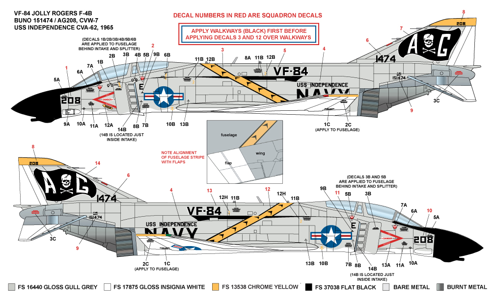CAM Decals MILSPEC MS 32-003 obtisky 1/32 F-4B VF-84