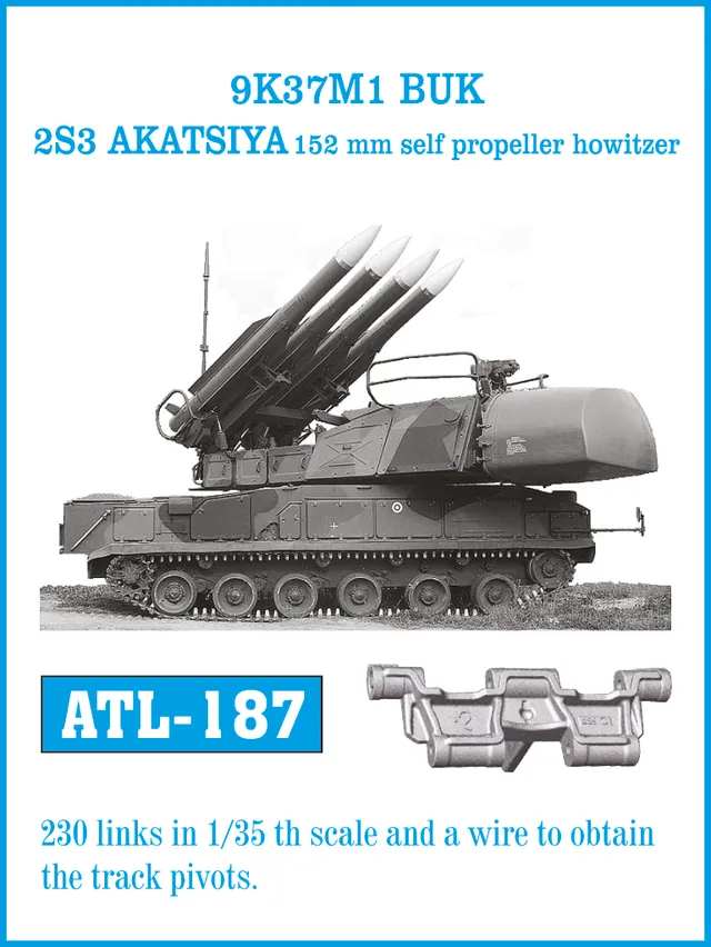 Friulmodel ATL-187 kovové pásy Buk / 2S3 1/35