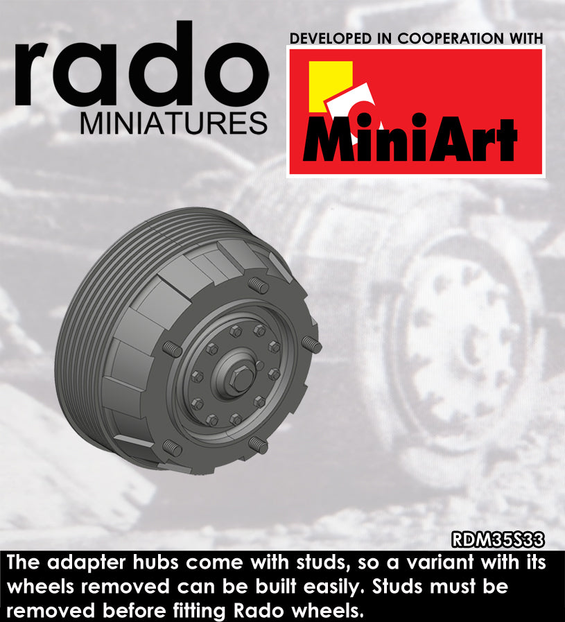 Rado Miniatures RDM35S33 adaptéry kol 1/35 pro Miniart 8 ks