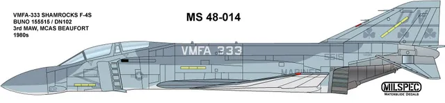 CAM Decals MILSPEC MS 48-014 obtisky 1/48 F-4S VMFA-333