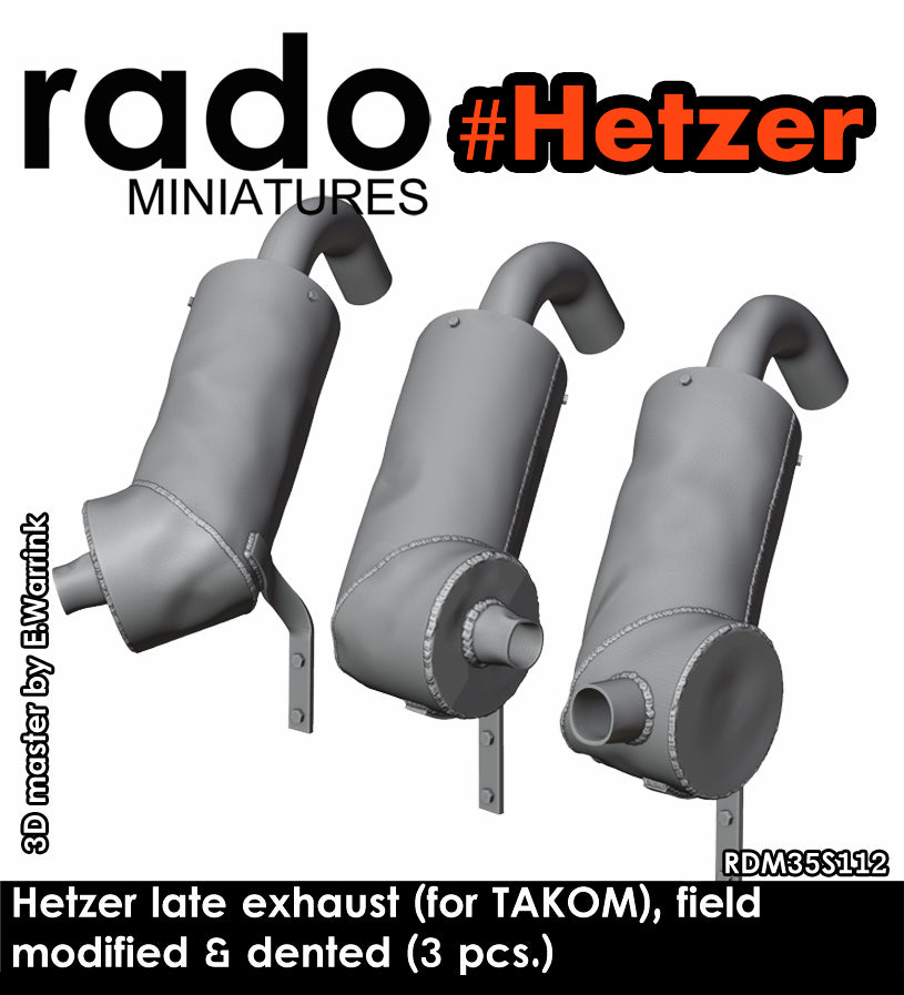 Rado Miniatures 35S112 výfuky Hetzer 1/35 3 ks
