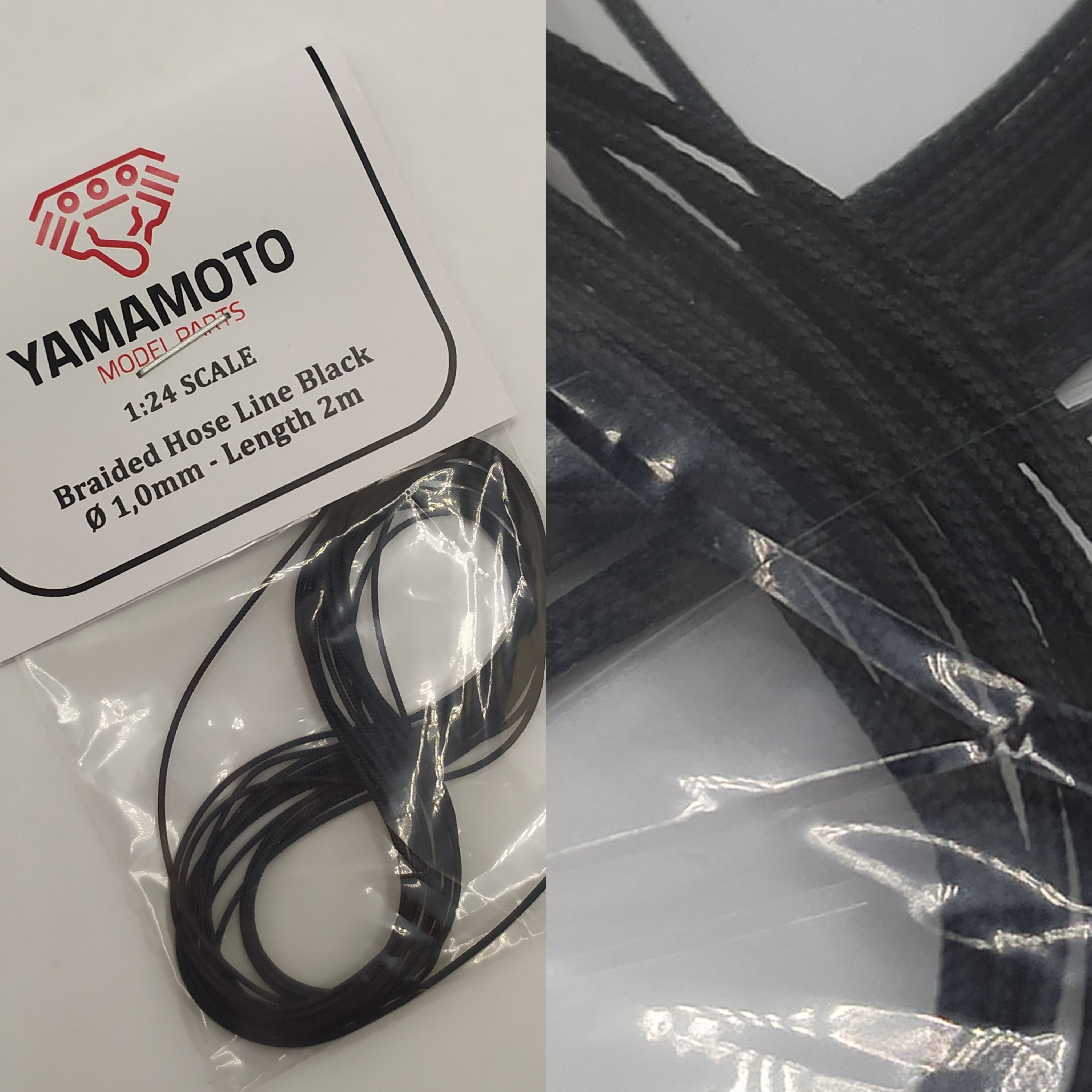 Yamamoto Braided Hose Black opletená hadička 1,0 mm 2 m