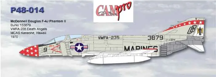 CAM Pro P48-014 obtisky 1/48 F-4J VMFA-235