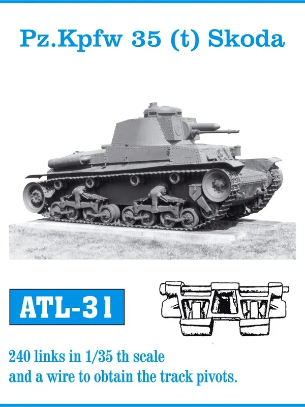 Friulmodel ATL-031 Pz.Kpfw.35(t) kovové pásy 1/35 240 článků