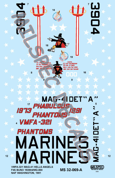 CAM Decals MILSPEC MS 32-069 obtisky 1/32 F-4S Phantom