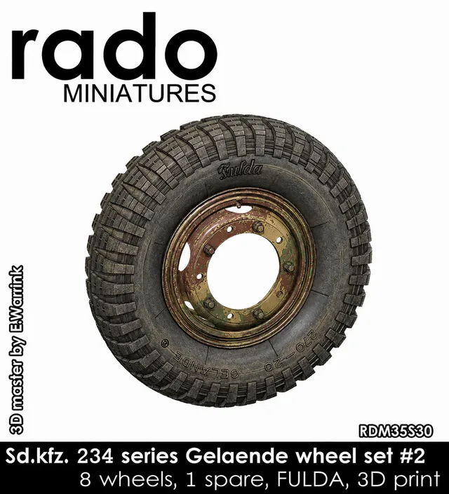 Rado Miniatures RDM35S30 sada kol 1/35 Sd.Kfz.234 Fulda 9 ks