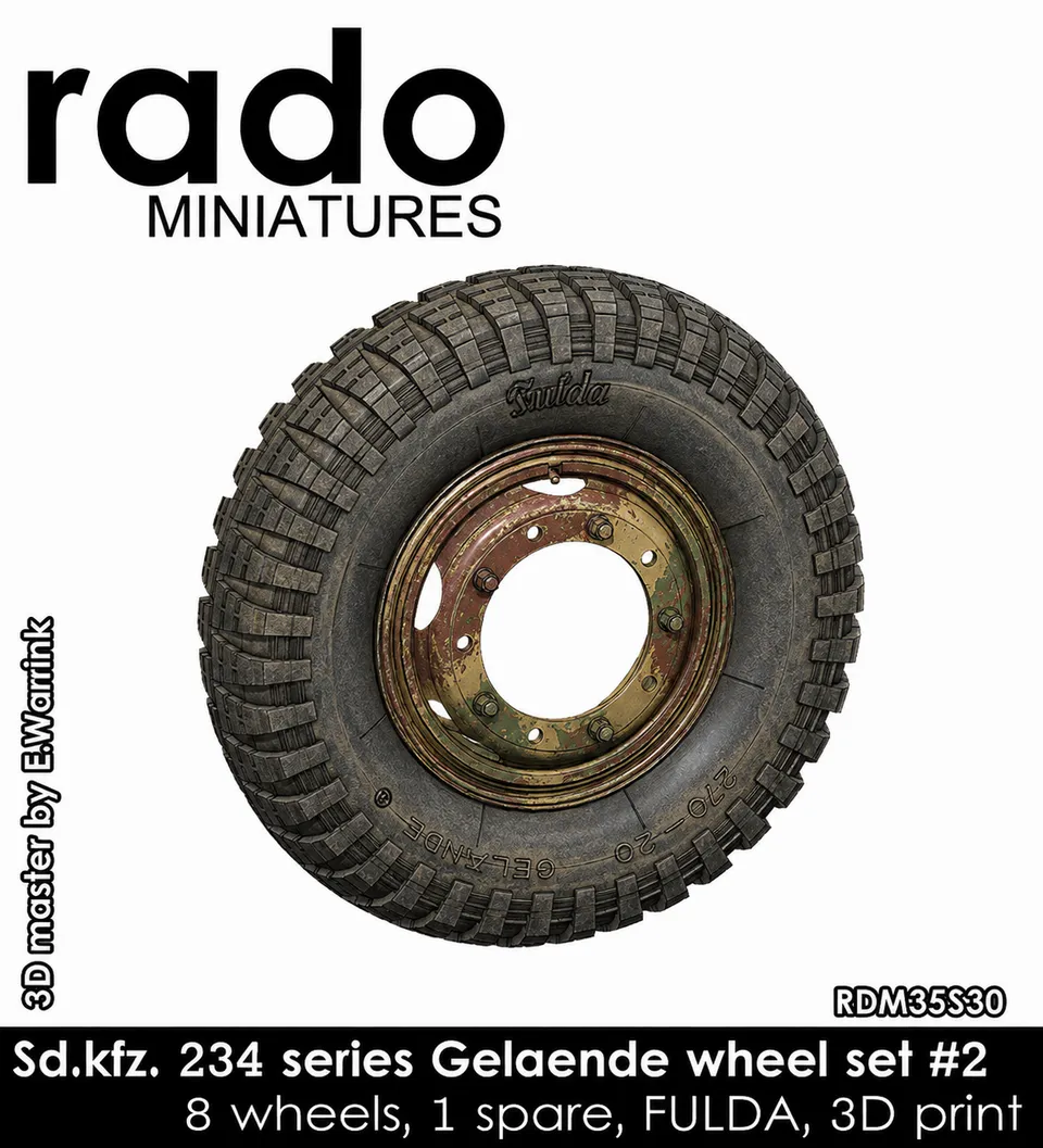 Rado Miniatures RDM35S30 sada kol 1/35 Sd.Kfz.234 Fulda 9 ks