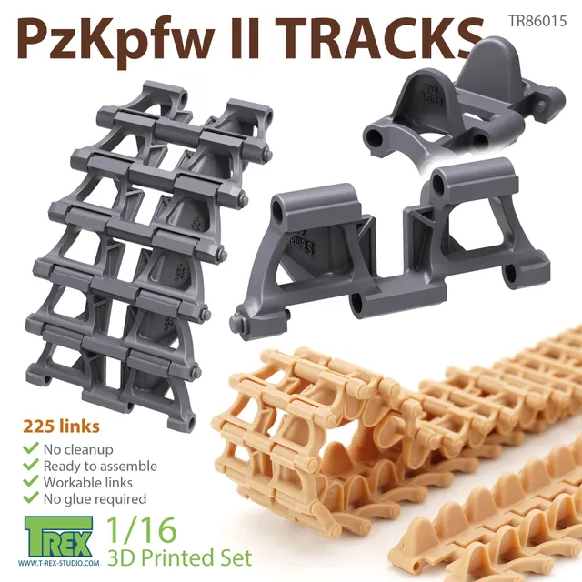 T-Rex Studio TR86015 pásy PzKpfw.II 1/16 3D tisk