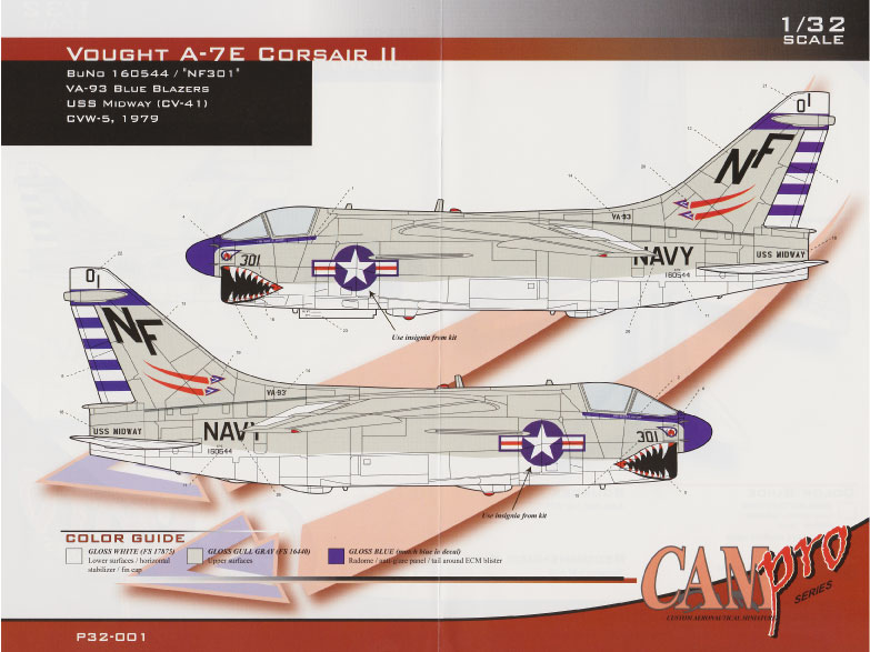 CAM PRO P32-001 obtisky 1/32 A-7E VA-93