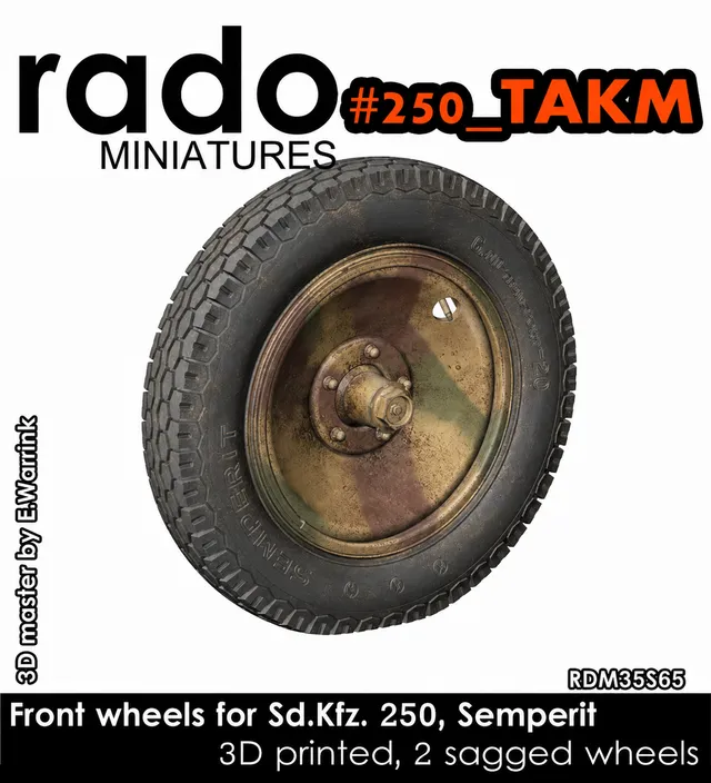 Rado Miniatures RDM35S65 přední kola Sd.Kfz.250 1/35