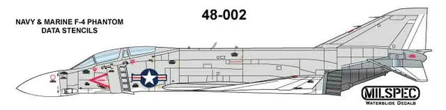 CAM Decals MILSPEC MS 48-002 obtisky 1/48 F-4 popisky