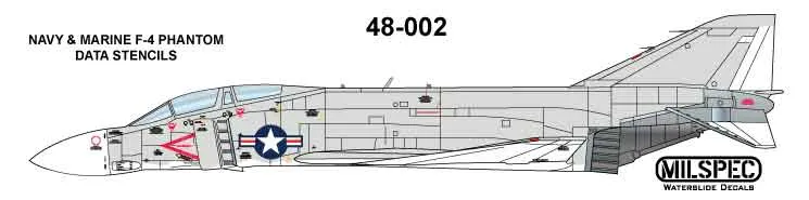 CAM Decals MILSPEC MS 48-002 obtisky 1/48 F-4 popisky