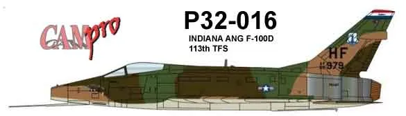 CAM Decals CAM PRO P32-016 obtisky 1/32 F-100D Indiana ANG