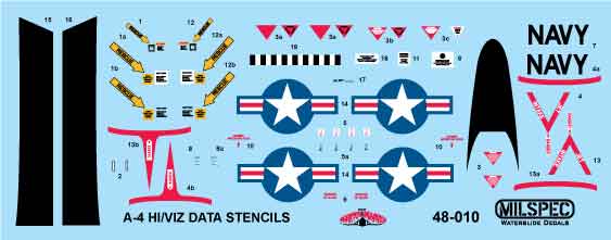 CAM Decals MILSPEC MS 48-030 obtisky 1/48 A-4M VMA-311