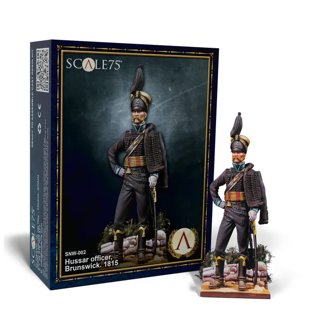 Scale75 Napoleonic Hussar Officer Brunswick figurka 75mm