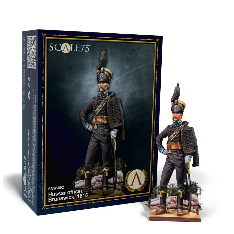 Scale75 Napoleonic Hussar Officer Brunswick figurka 75mm