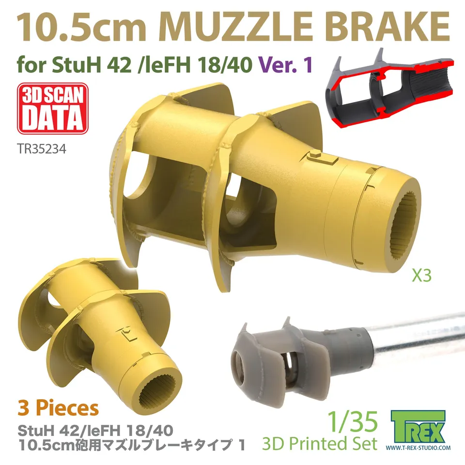 T-Rex Studio TR35234 úsťová brzda 10,5cm 1/35 3ks